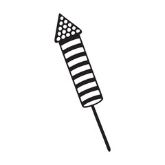 Festive Christmas Fireworks Silhouette - Vector Art Illustration.