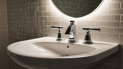 Fototapeta premium bathroom sink with faucet