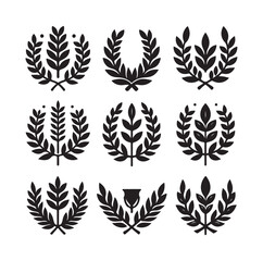 laurel sign silhouette illustration vector