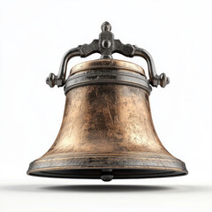 Fototapeta premium Brass bell isolated on white background