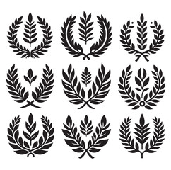 laurel sign silhouette illustration vector
