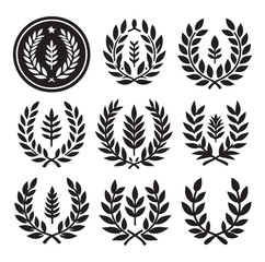 Fototapeta premium laurel sign silhouette illustration vector