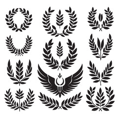 laurel sign silhouette illustration vector