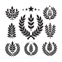 laurel sign silhouette illustration vector