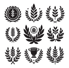 laurel sign silhouette illustration vector