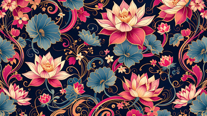 Lotus Blossoms Elegance texture thai silk
