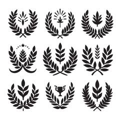 laurel sign silhouette illustration vector