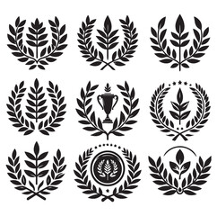 laurel sign silhouette illustration vector