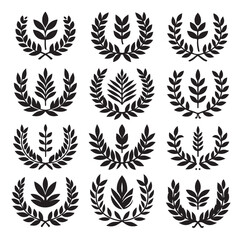 laurel sign silhouette illustration vector