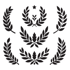 laurel sign silhouette illustration vector