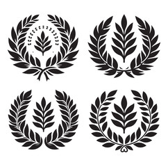 laurel sign silhouette illustration vector