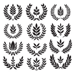 laurel sign silhouette illustration vector