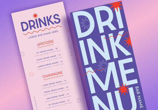 Pink & Purple Menu with Red Accents