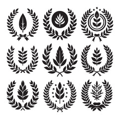 laurel sign silhouette illustration vector