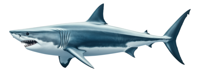 PNG Realistic image of a great white shark with open mouth