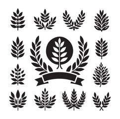 laurel sign silhouette illustration vector