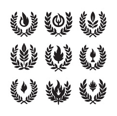 laurel sign silhouette illustration vector