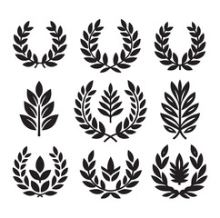 laurel sign silhouette illustration vector