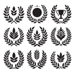 laurel sign silhouette illustration vector