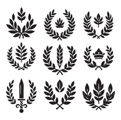 laurel sign silhouette illustration vector