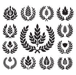 laurel sign silhouette illustration vector