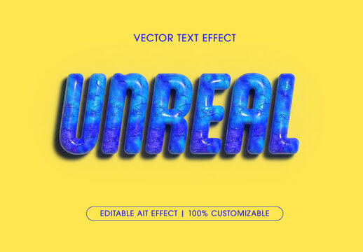 Blue and Yellow 3D Marbled Text Effect