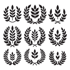 laurel sign silhouette illustration vector