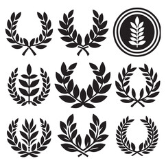 laurel sign silhouette illustration vector