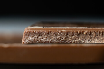 Milk Chocolate Texture, Broken Macro Chocolate Bar.