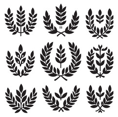 laurel sign silhouette illustration vector