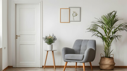 Modern style interior design 3d illustration