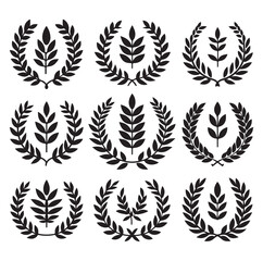 laurel sign silhouette illustration vector