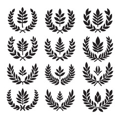 laurel sign silhouette illustration vector