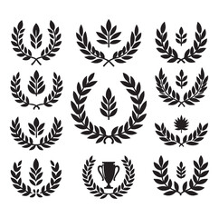 laurel sign silhouette illustration vector