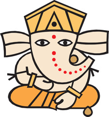 Illustration Design of Indian God Ganesha clipart