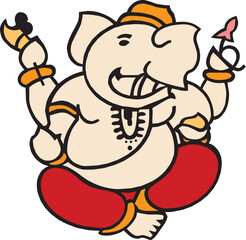 Illustration Design of Indian God Ganesha clipart
