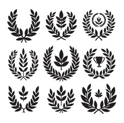 laurel sign silhouette illustration vector