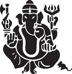 Illustration Design of Indian God Ganesha clipart