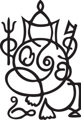 Illustration Design of Indian God Ganesha clipart