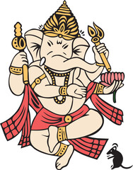 Illustration Design of Indian God Ganesha clipart