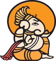 Illustration Design of Indian God Ganesha clipart