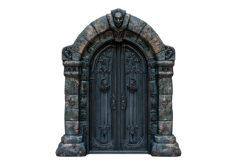 Fantasy door. Isolated asset with transparent background.