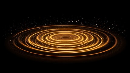 A glowing, golden circle on a black background