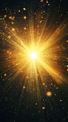 Obraz premium A bright yellow star with a lot of sparkles surrounding it