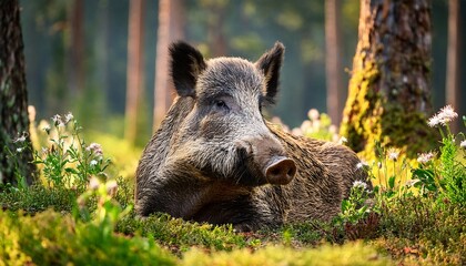 wild boar in forest