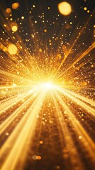 Obraz premium A bright yellow light is shining through a dark background