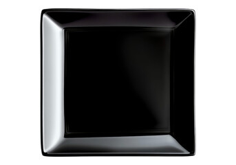 Fototapeta premium Black marble plate. Isolated asset with transparent background.