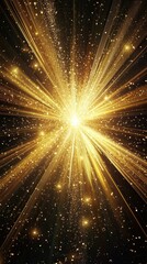 A bright yellow star with a black background