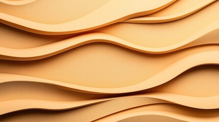 Obraz premium Abstract background with layered, wavy, overlapping orange strips creating a three-dimensional texture and pattern