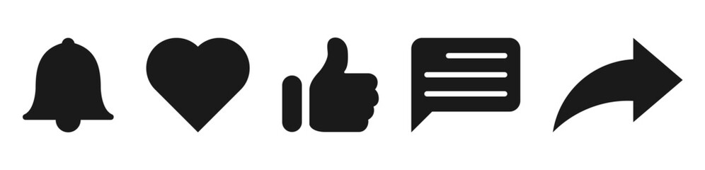 social media like, comment and share icon